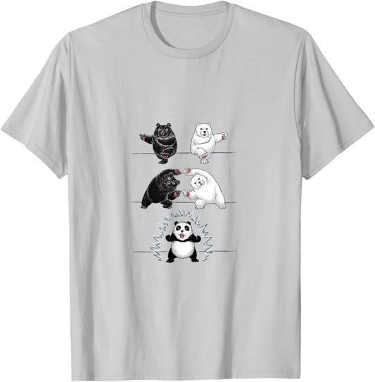 Panda Bear Giant Panda Fusion Dance Polar White Back Merge T-Shirt - T-Shirt | Ash