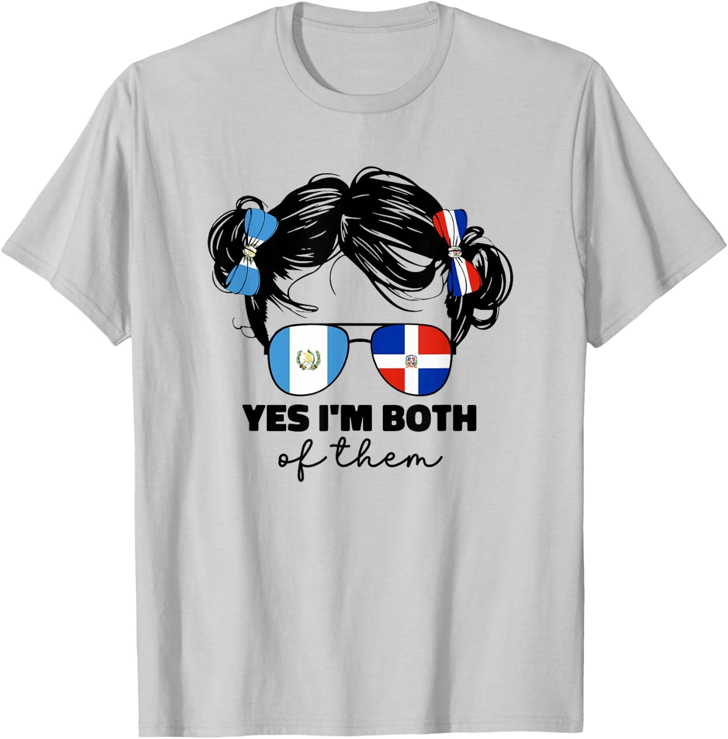 Half Dominican And Guatemalan Guatemala Flag Kids Girls Mix T-Shirt - T-Shirt | Ash