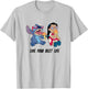Disney Lilo & Stitch Eating Ice Cream Live Your Best Life T-Shirt - T-Shirt | Ash