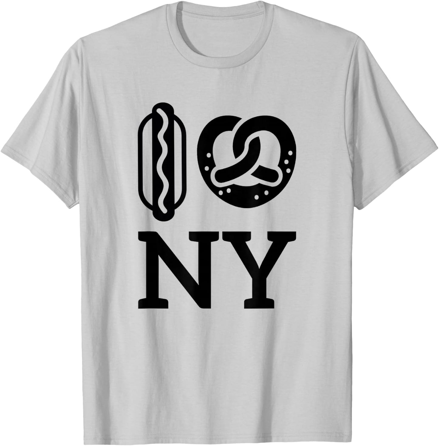 Hot Dog Soft Pretzel New York City NYC T-Shirt - T-Shirt | Ash