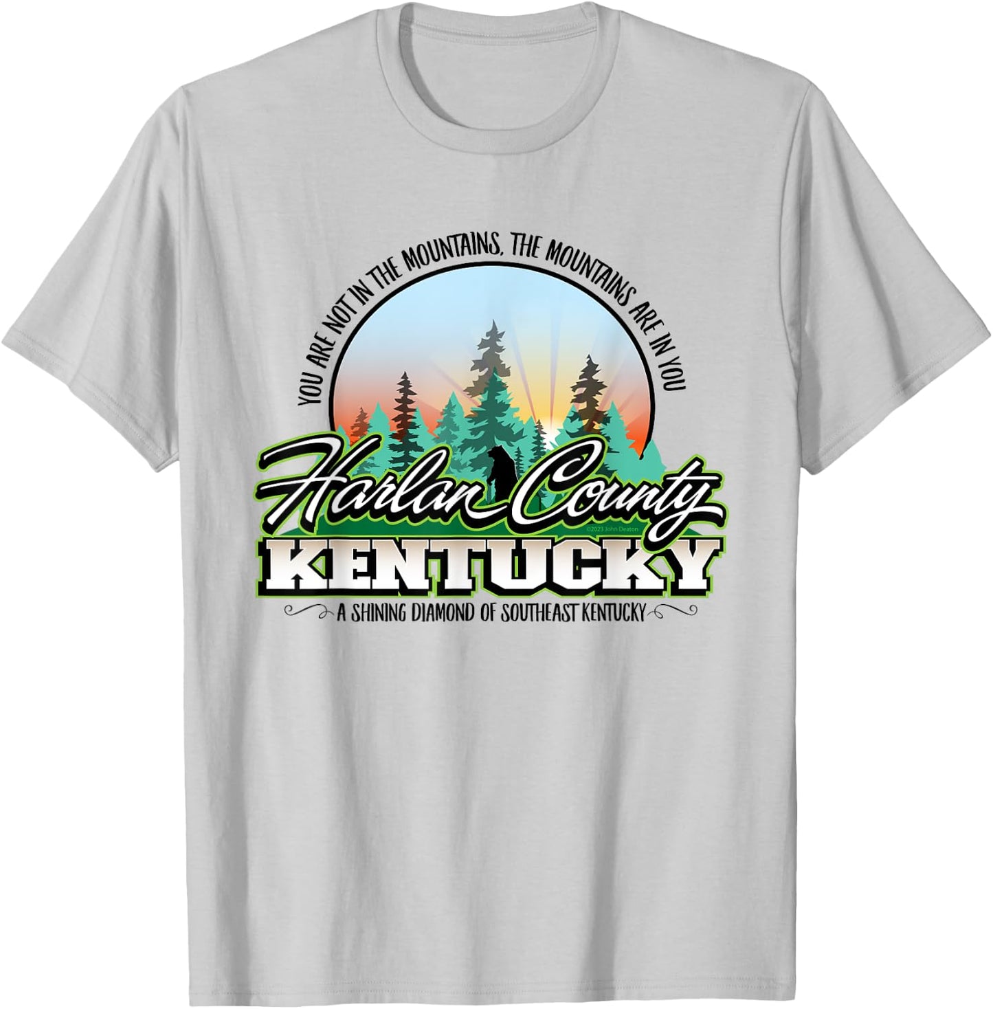 Harlan County Kentucky The Mountains Are In You Black Bear T-Shirt - T-Shirt | Ash