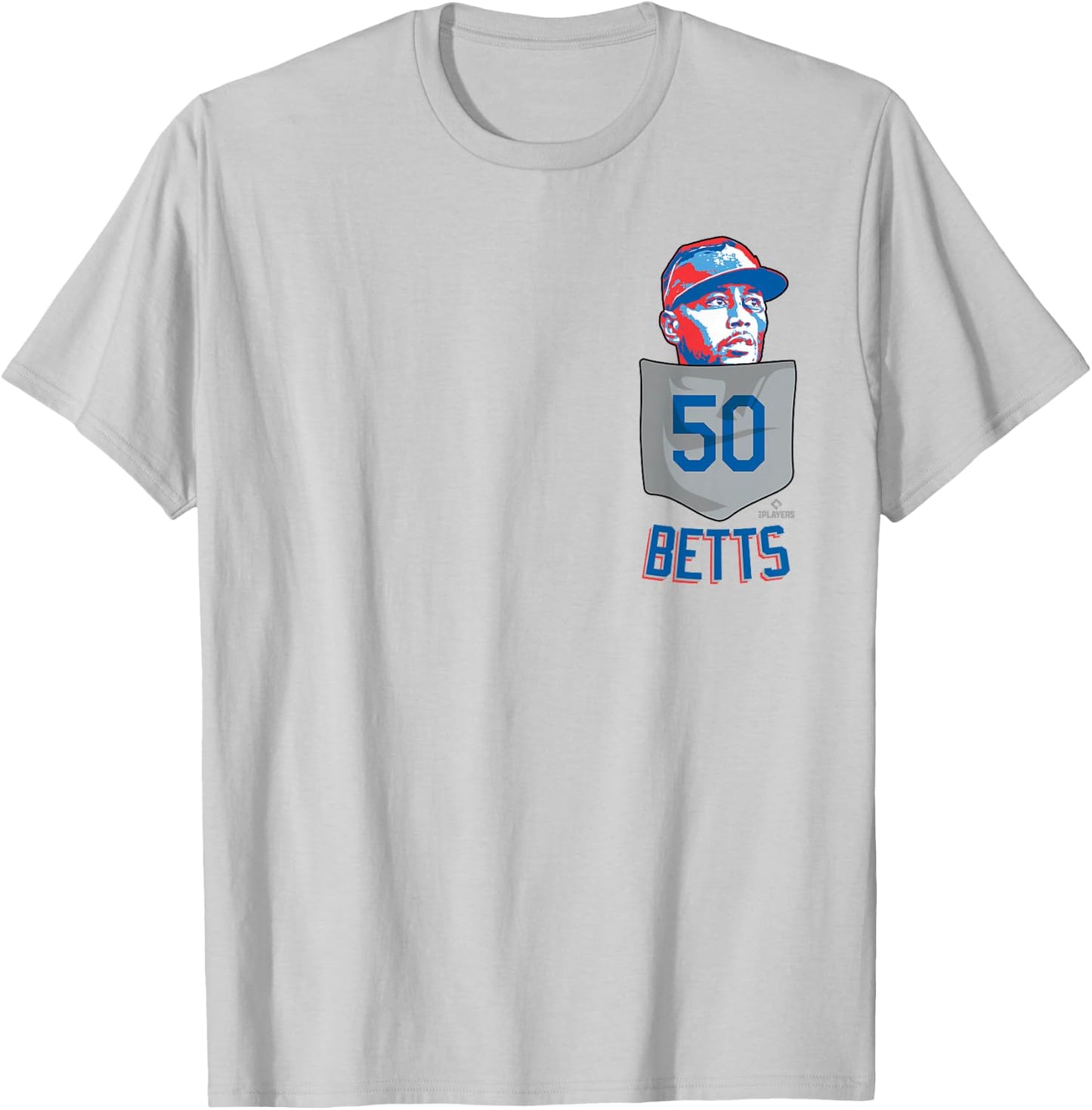 Mookie Betts Los Angeles Baseball Pocket MLBPA T-Shirt - T-Shirt | Ash