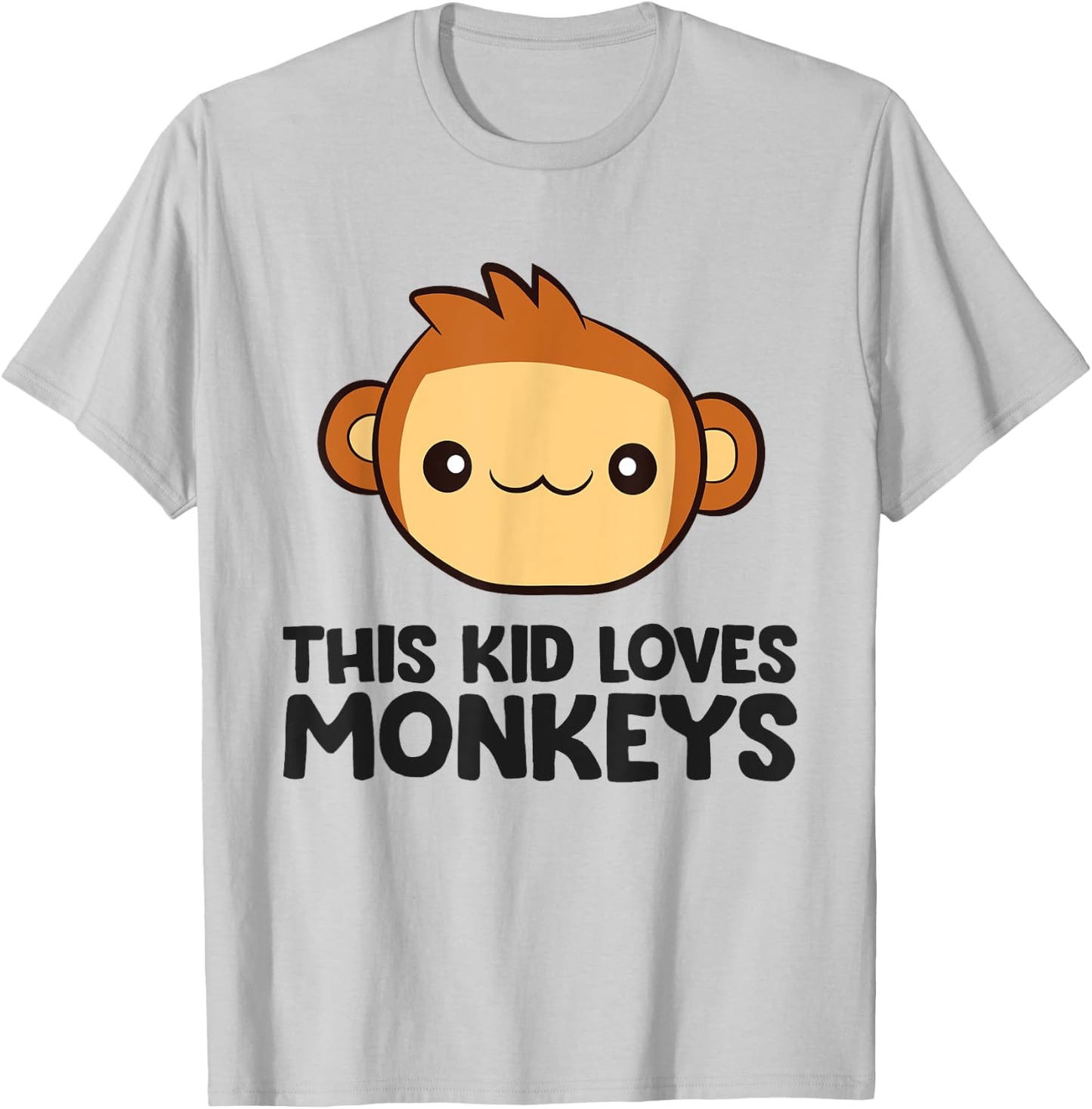 Monkey Love Children Boys Girls This Kid Loves Monkeys T-Shirt - T-Shirt | Ash