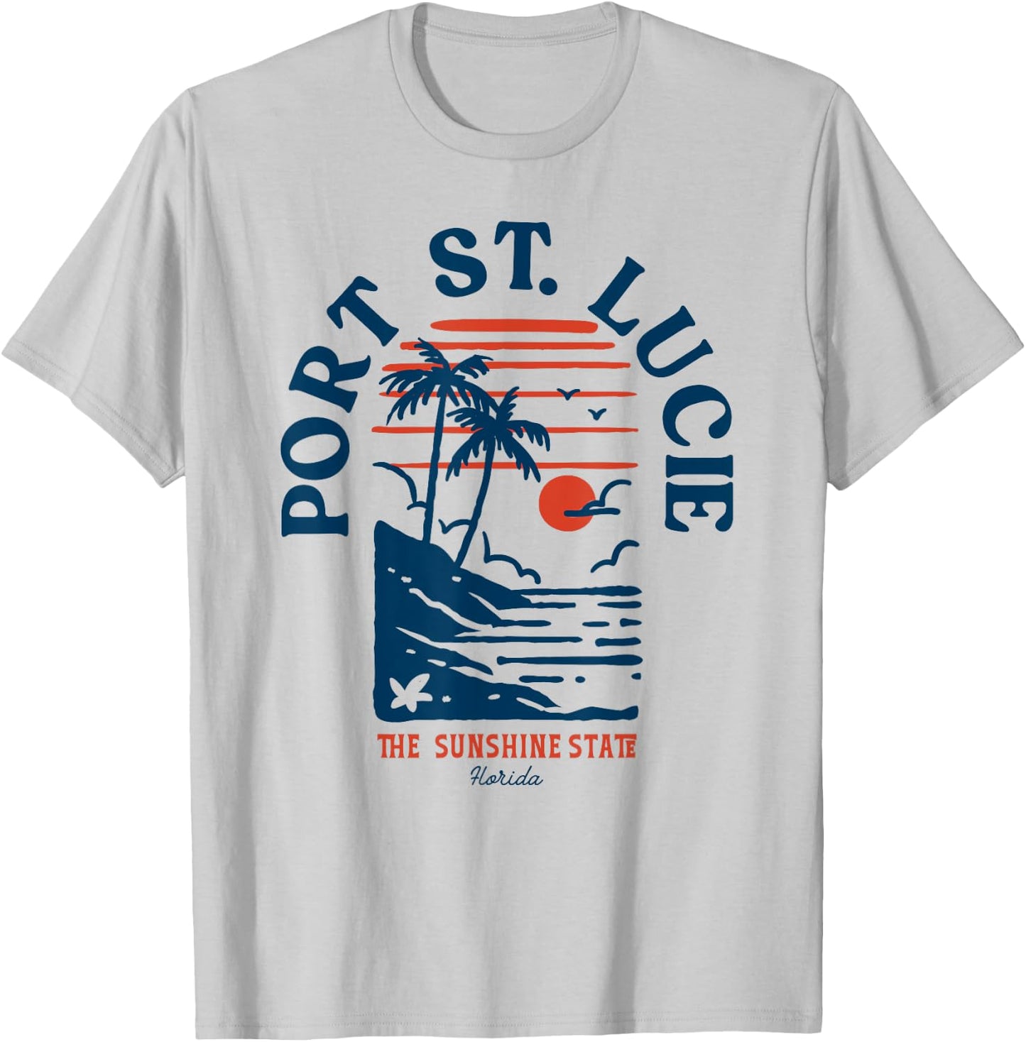 Port St. Lucie Florida Retro Surfer Vintage Beach T-Shirt - T-Shirt | Ash