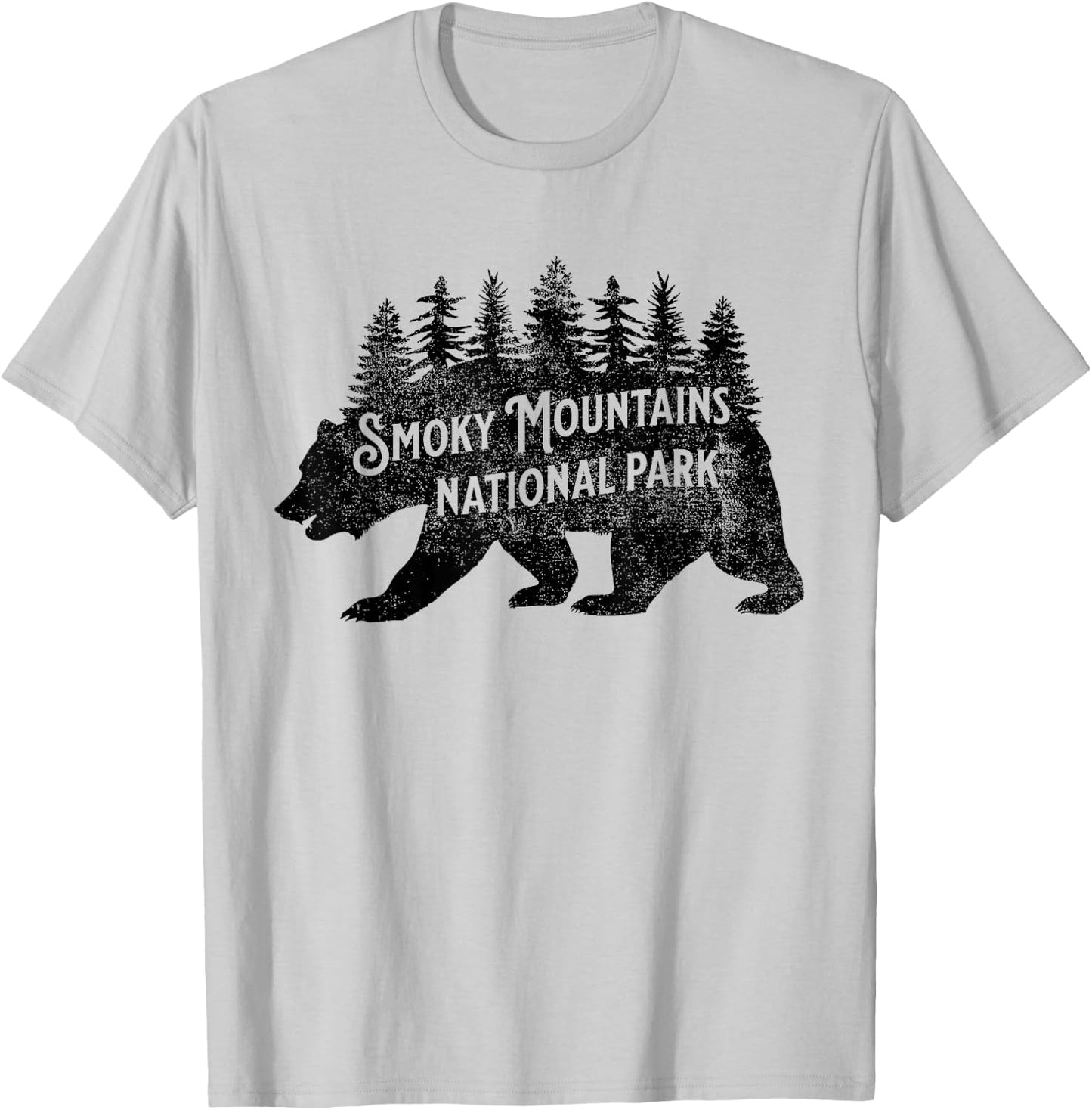 Great Smoky Mountains Tennessee Nature Bear Hiking Outdoors T-Shirt - T-Shirt | Ash