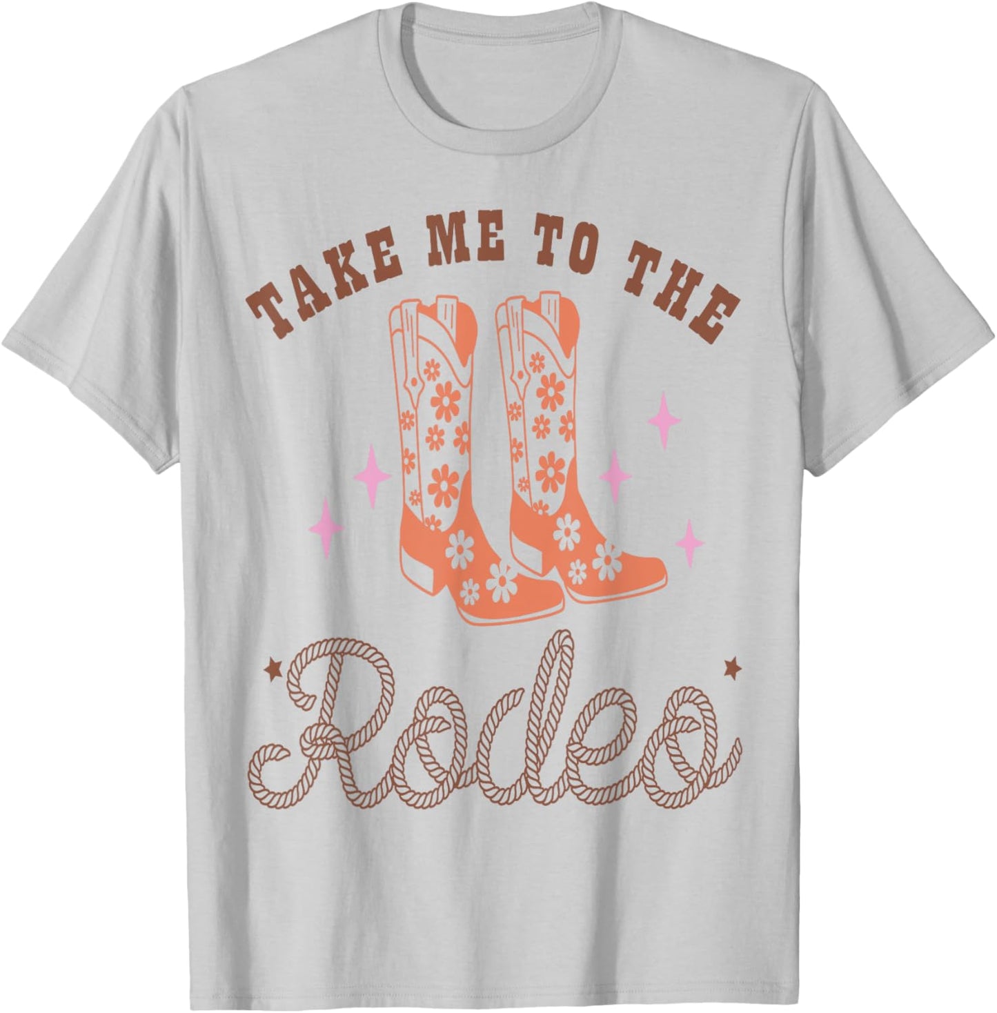 Take Me To The Rodeo Western Country Cowgirl Floral Boots T-Shirt - T-Shirt | Ash