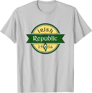 Irish Republic 1916 Easter Lily Ireland T-Shirt - T-Shirt | Ash