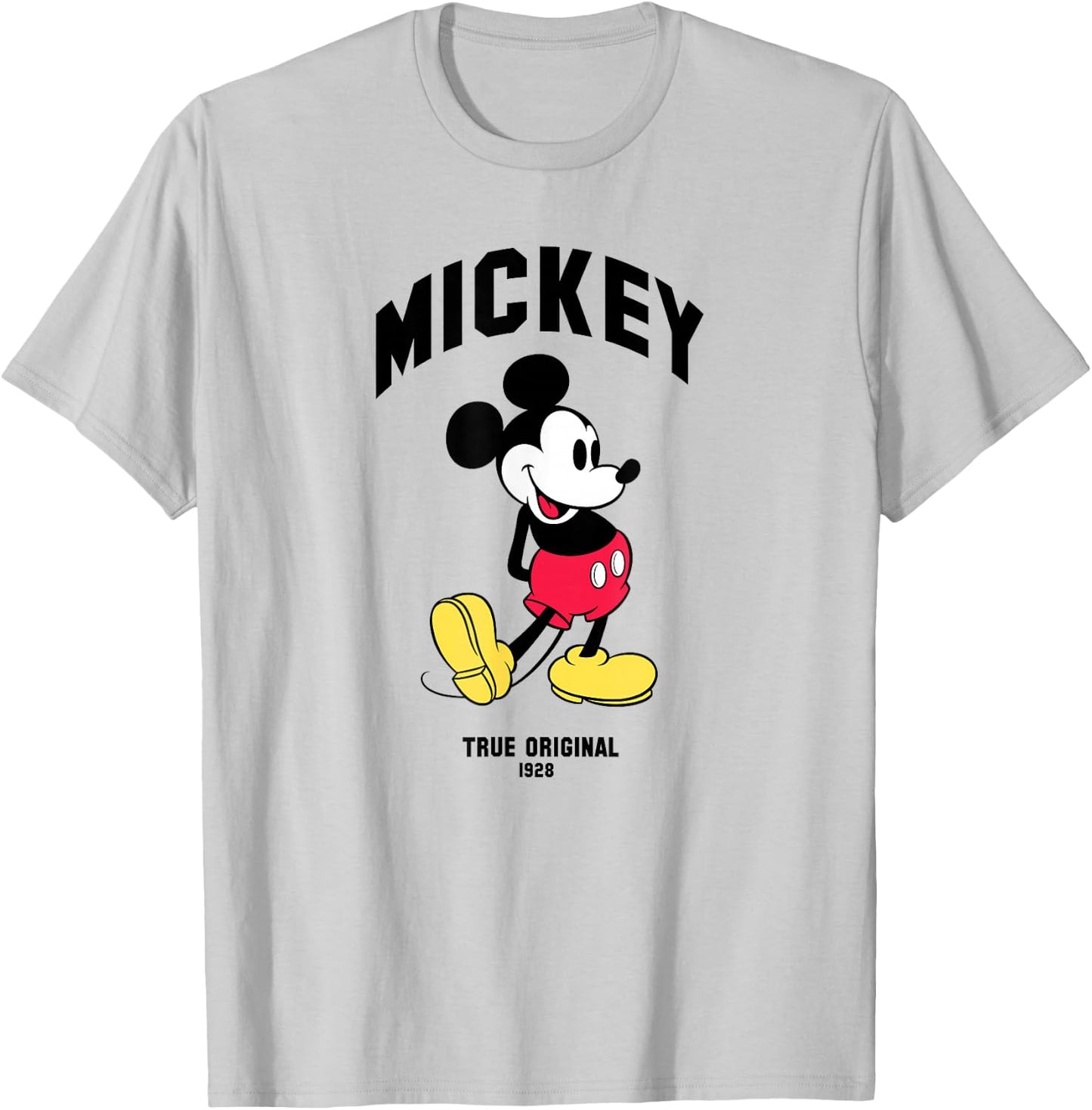 Disney Mickey And Friends Classic Mickey True Original Logo T-Shirt - T-Shirt | Ash