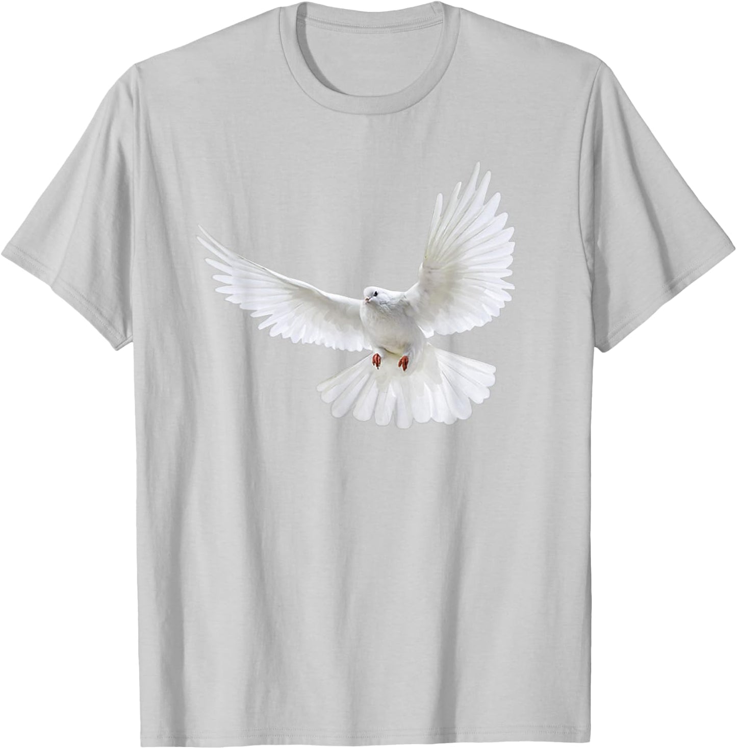 Beautiful Flying Peaceful White Dove Photo Silhouette T-Shirt - T-Shirt | Ash