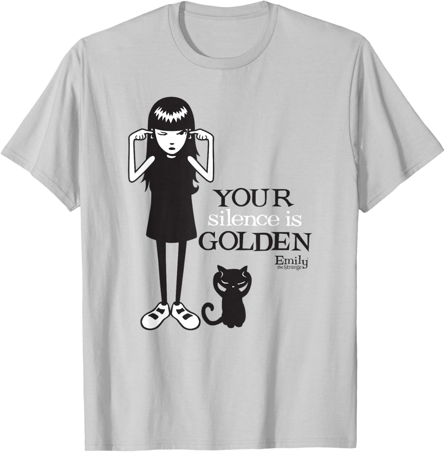Emily The Strange Your Silence is Golden T-Shirt - T-Shirt | Ash