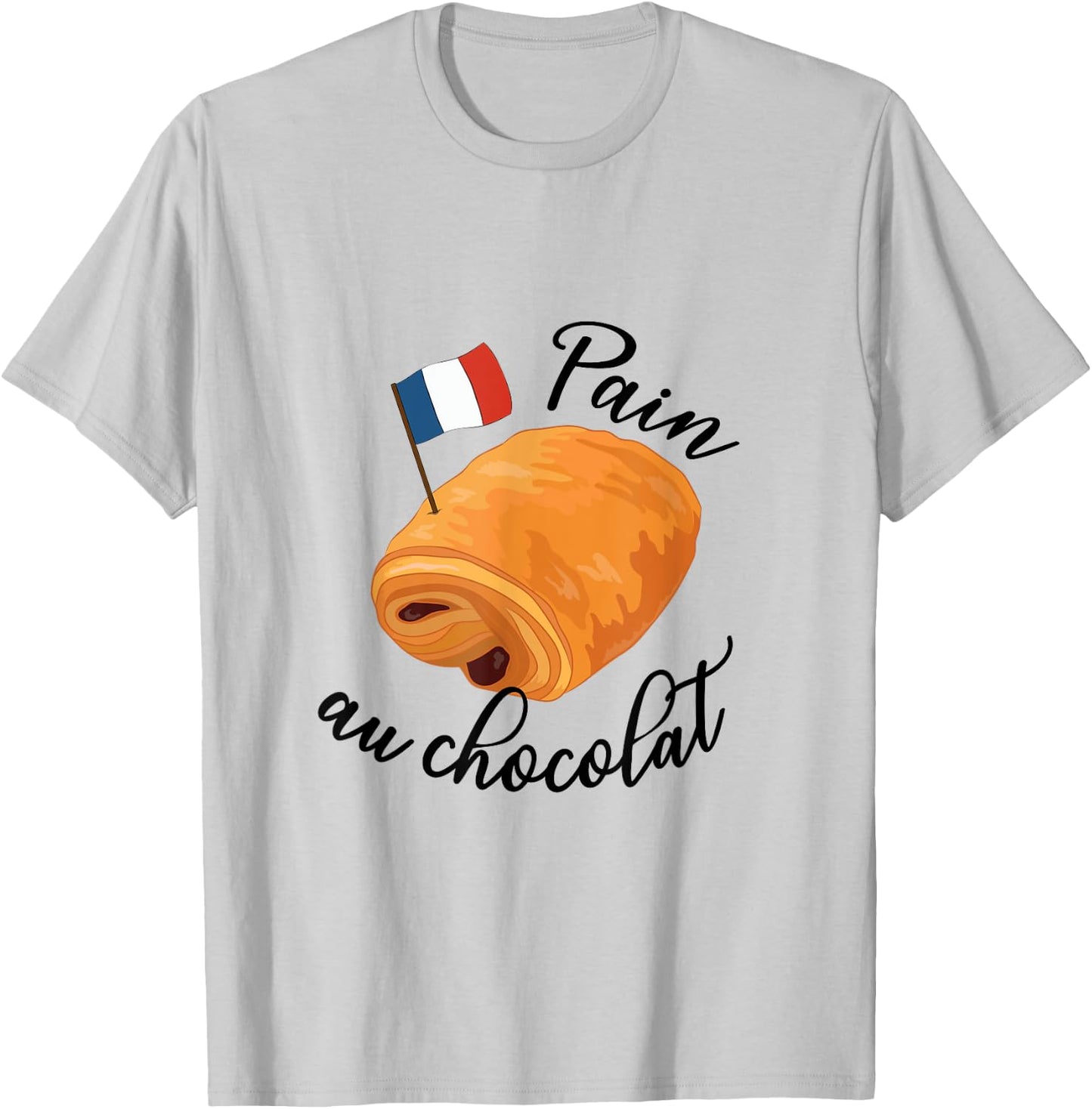 Pain Au Chocolat Funny French Food Pastry Lover Francophile T-Shirt - T-Shirt | Ash