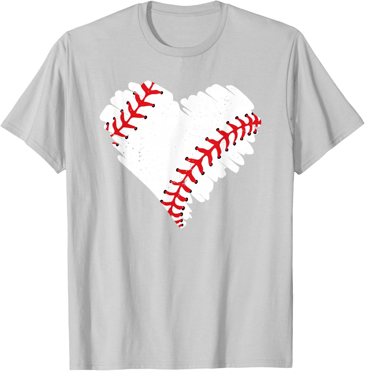 Orange Baseball Heart T-Shirt - T-Shirt | Ash