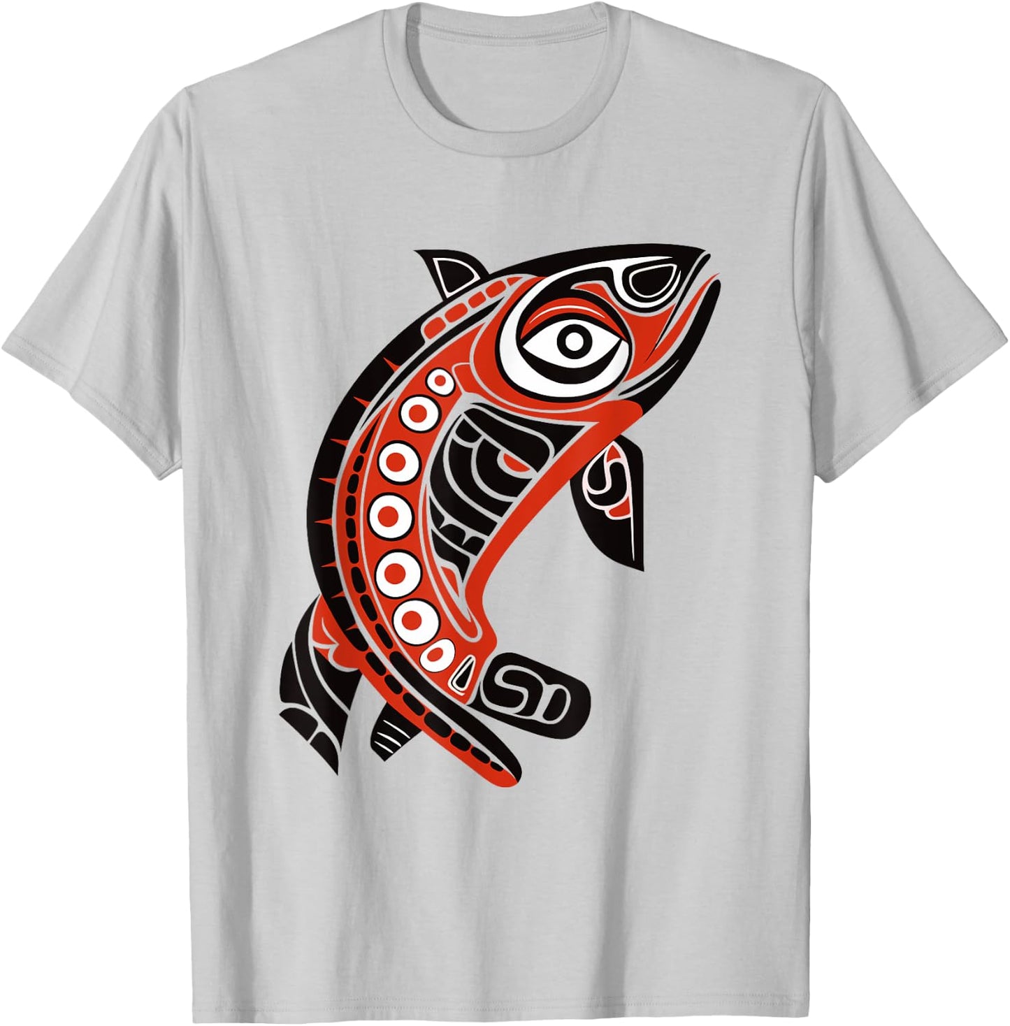 Native American Pacific Northwest Coast Art Tribal Salmon T-Shirt - T-Shirt | Ash