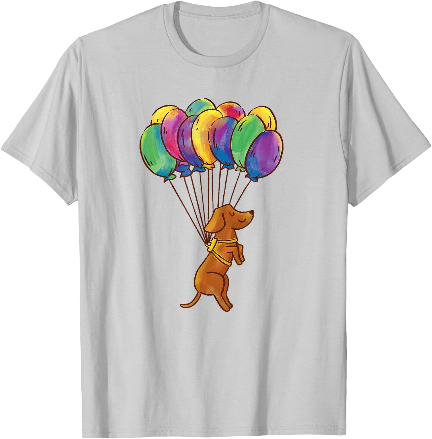 Dachshund Dog Balloons Pet T-Shirt - T-Shirt | Ash