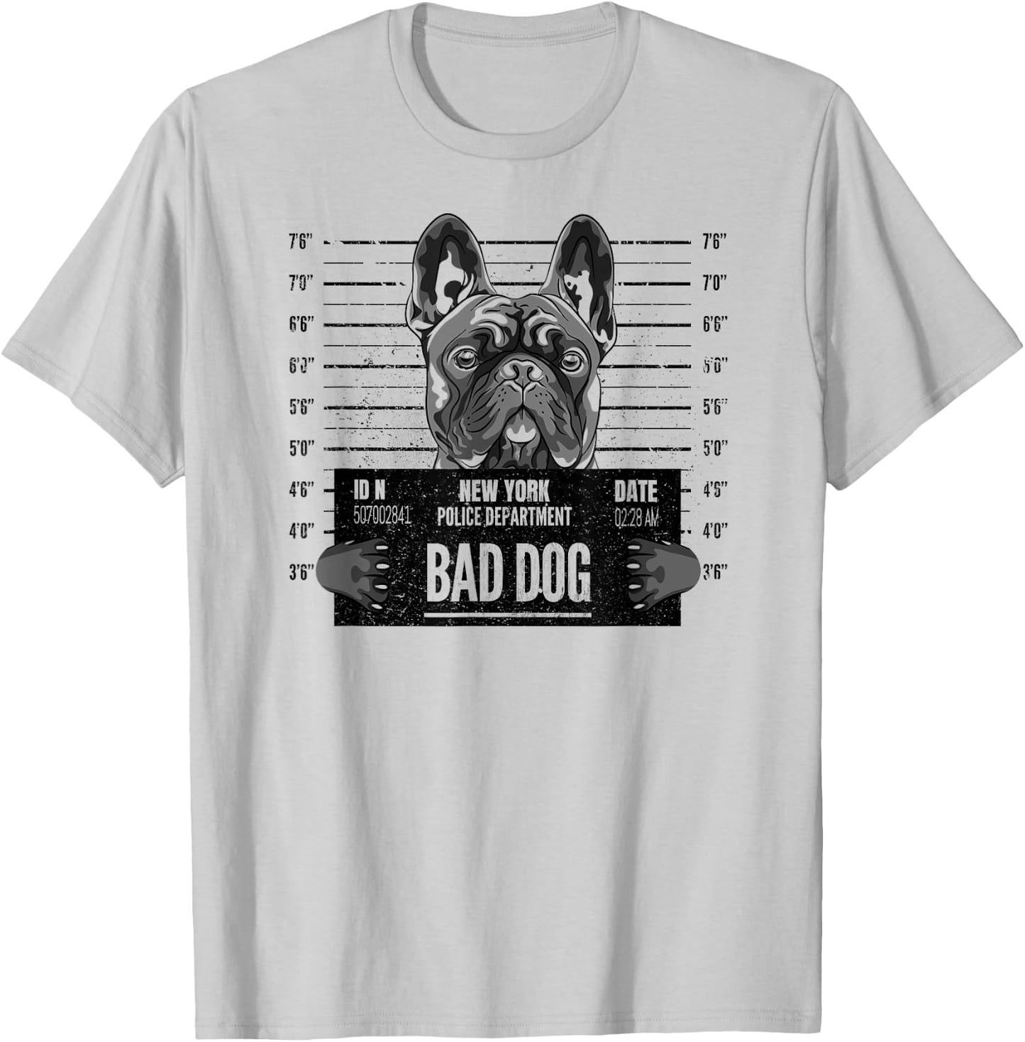 French Bulldog Bad Dog Jail Frenchie Dog Dad Frenchie Mom Women Girls Kids T-Shirt - T-Shirt | Ash