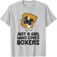 Just A Girl Who Loves Boxers T-Shirt - T-Shirt | Ash