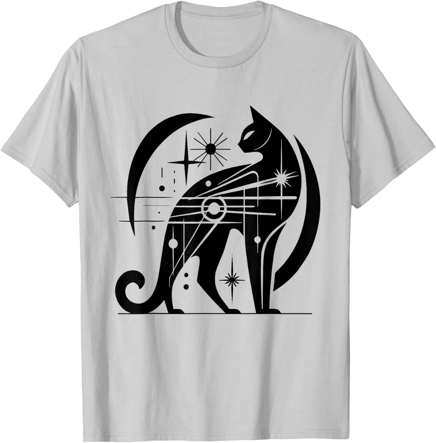 Cat Midcentury Mid Century Retro Atomic Age Modern T-Shirt - T-Shirt | Ash