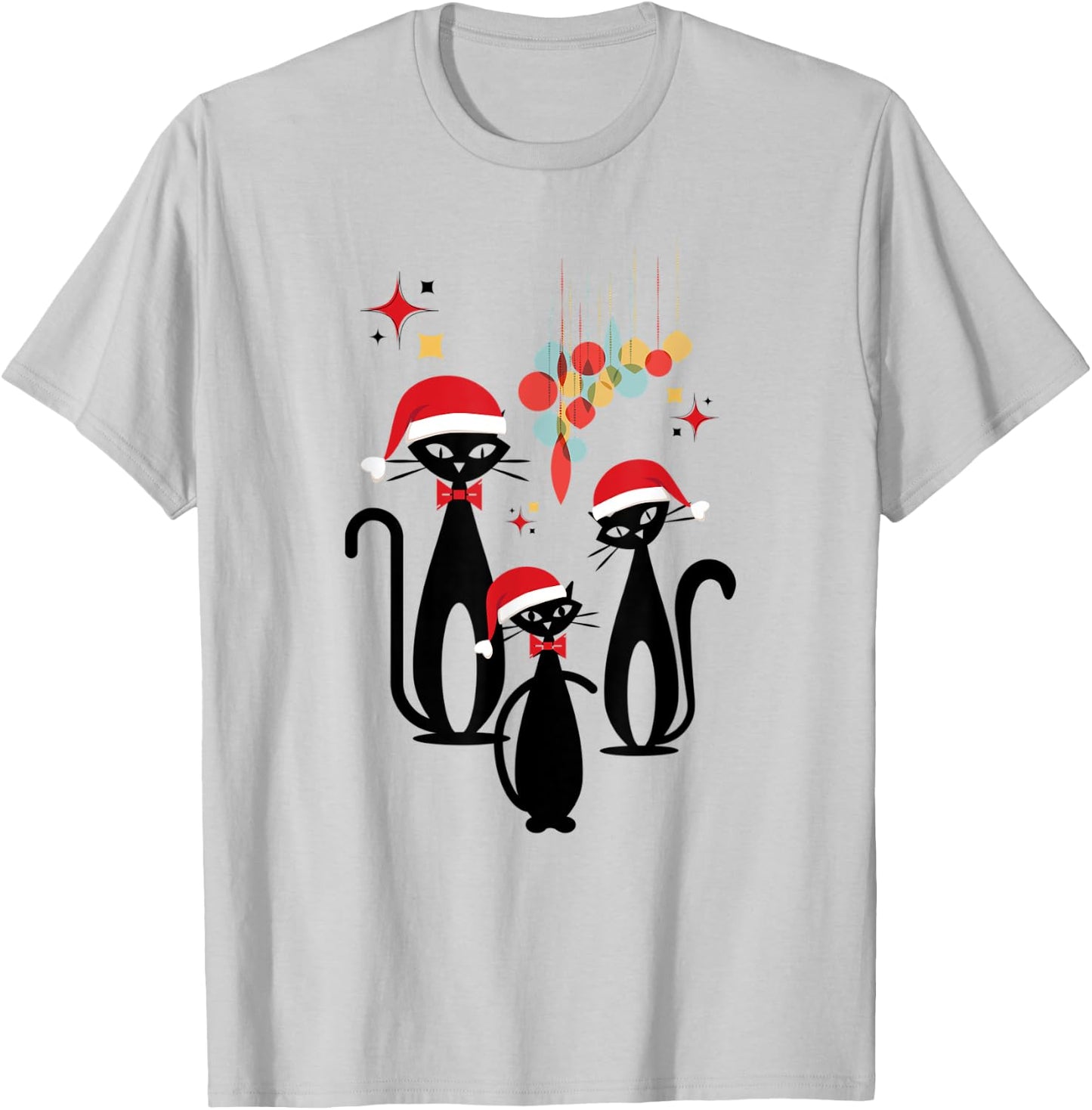 Funny Christmas Retro Mid Century Modern Cat Cool Women's T-Shirt - T-Shirt | Ash