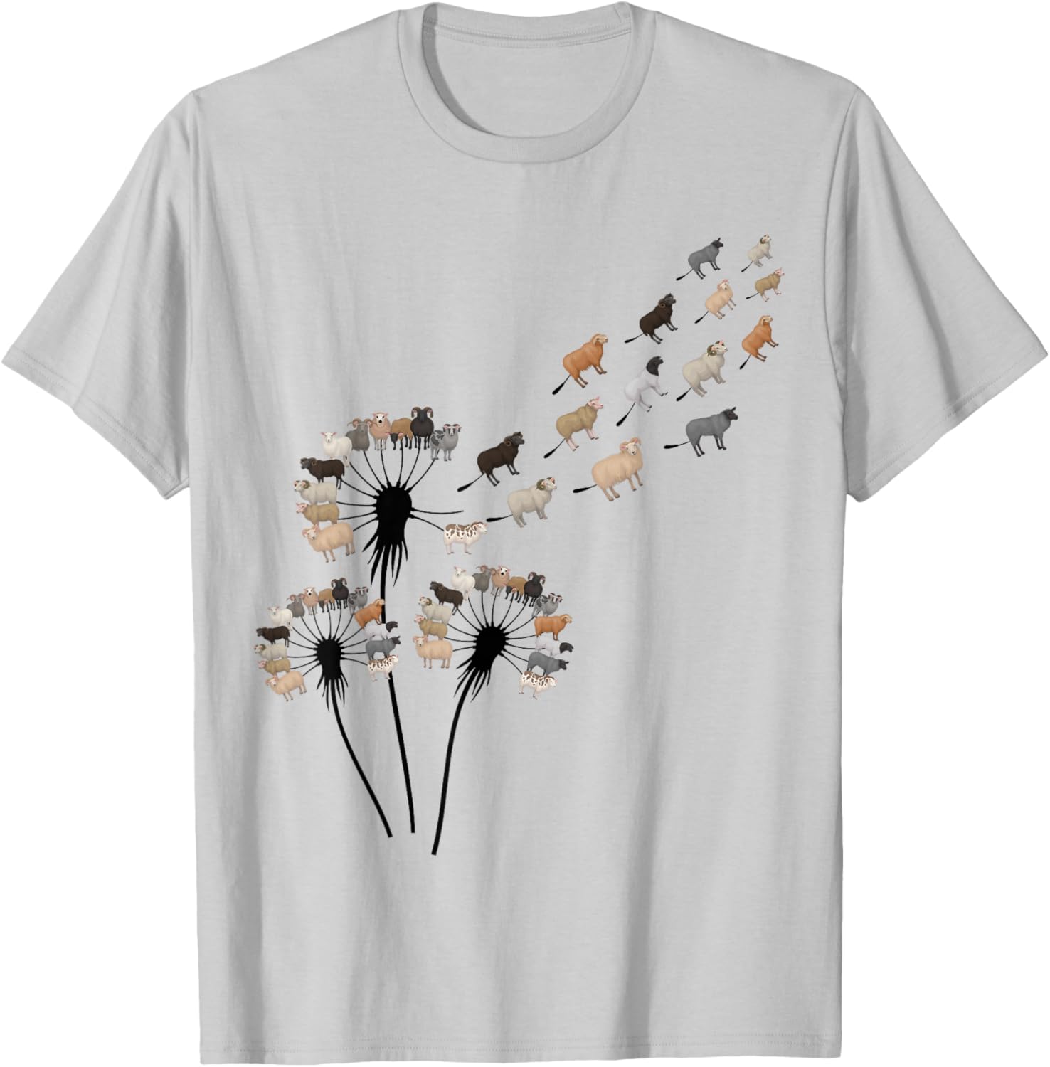 Dandelion Sheep Shirt for Sheep Lover | Sheep T-Shirt - T-Shirt | Ash