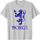 Norge Norway Lion Symbol Norwegian Pride T-Shirt - T-Shirt | Ash