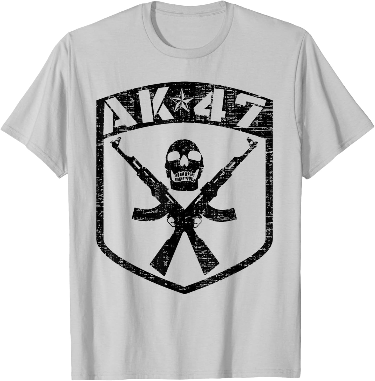 Kalashnikov AK-47 Assault Rifle Skull T-Shirt - T-Shirt | Ash