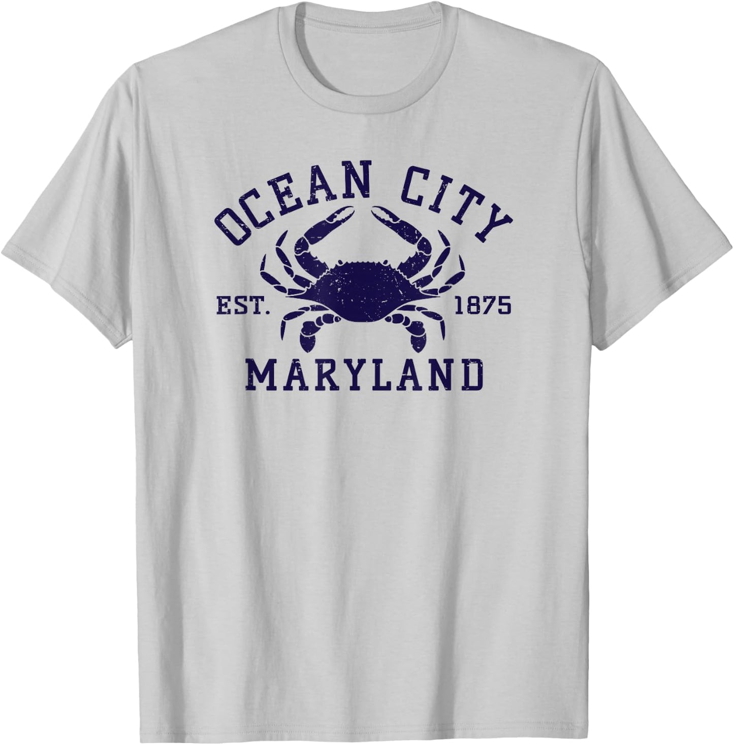 Ocean City Maryland Crab Souvenir Retro Throwback Men Women T-Shirt - T-Shirt | Ash