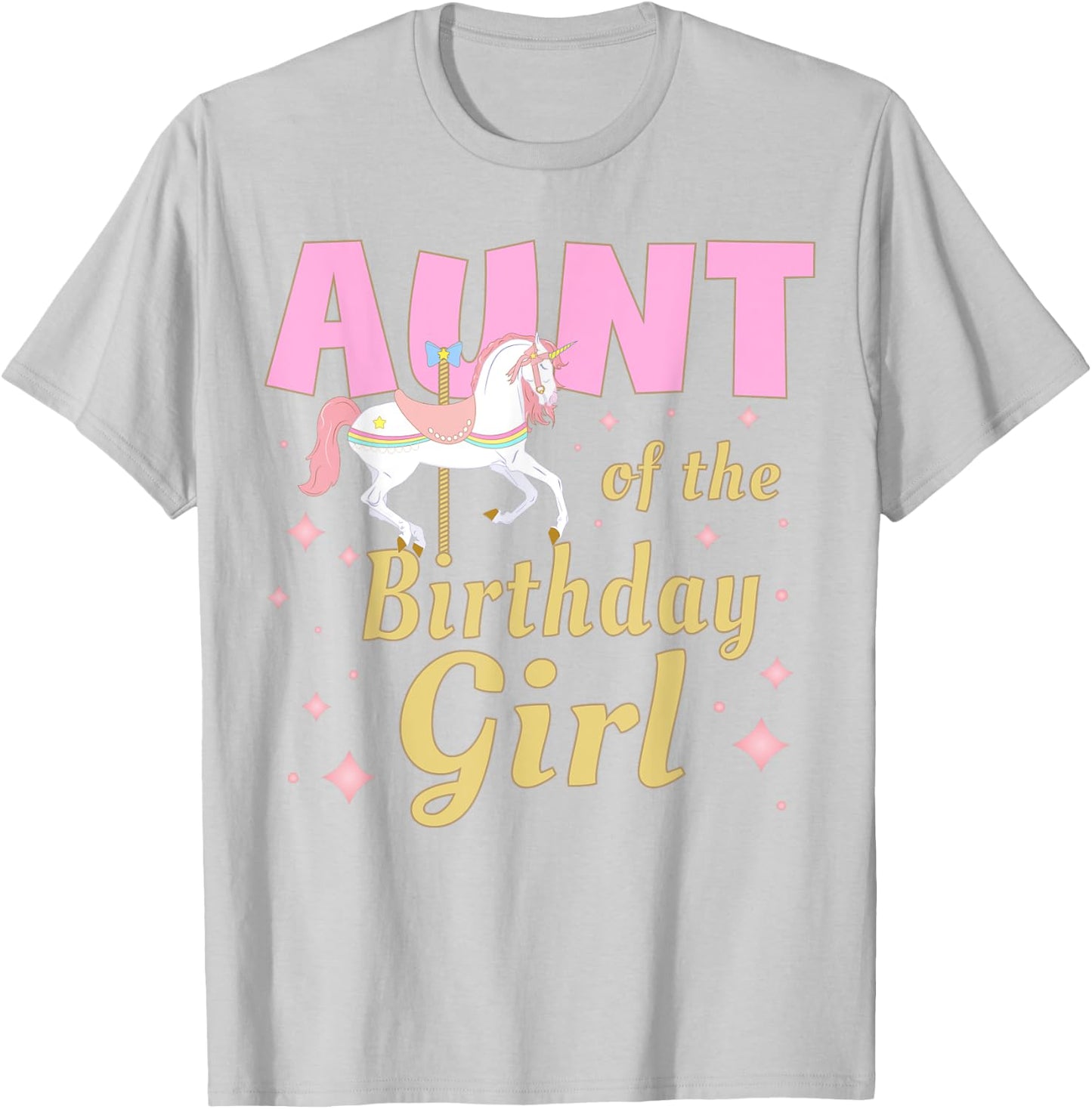 Aunt Carousel Party 1st First Birthday Girl Family Matching T-Shirt - T-Shirt | Ash