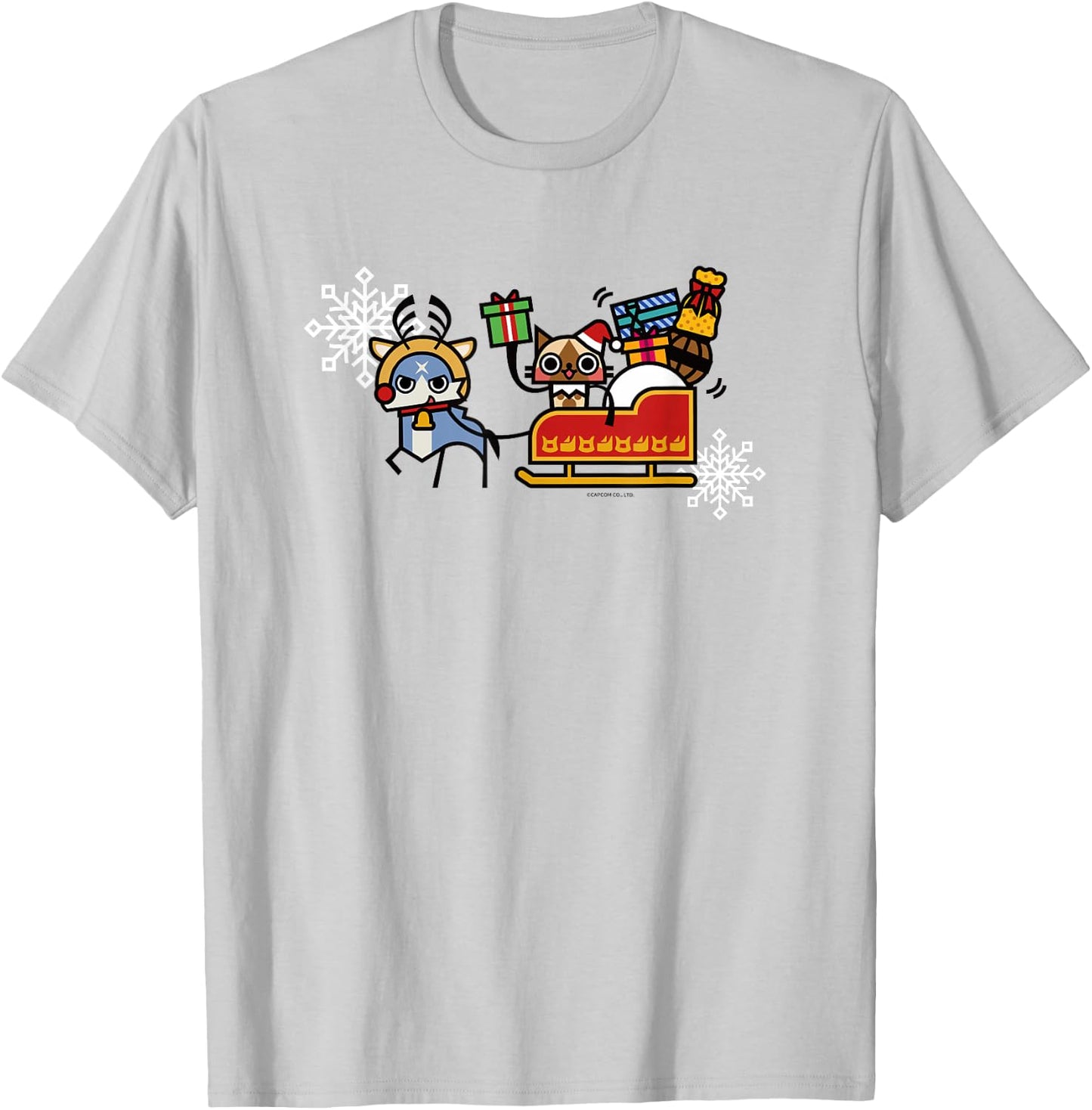 Monster Hunter Rise: Sunbreak Palamute＆Palico Christmas (A) T-Shirt - T-Shirt | Ash