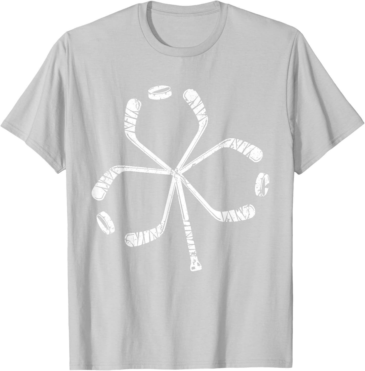 St Patricks Day Hockey Shamrock Vintage Stick Saint Paddy's T-Shirt - T-Shirt | Ash
