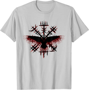 Blood Eagle / Blood Raven Norse Viking Rune T-Shirt - T-Shirt | Ash