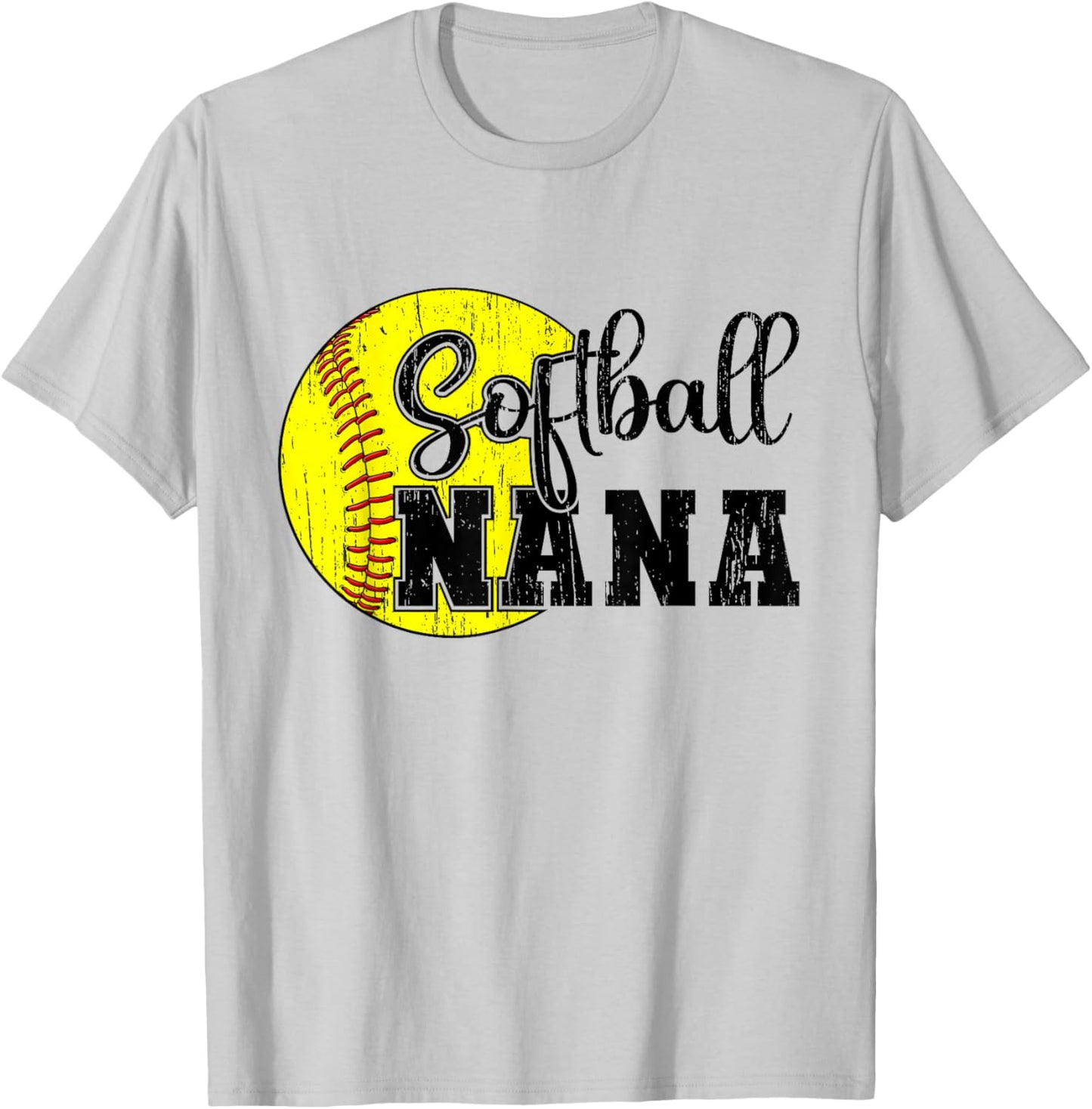 Softball Nana Cute Grandma Nana Of A Softball Player T-Shirt - T-Shirt | Ash