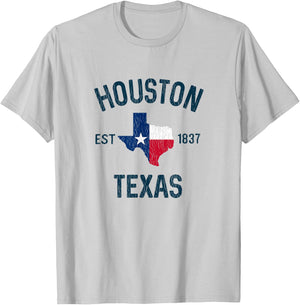 Houston Texas Gifts Souvenirs Men Women Kid Est 1837 Houston T-Shirt - T-Shirt | Ash