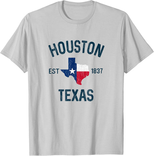 Houston Texas Gifts Souvenirs Men Women Kid Est 1837 Houston T-Shirt - T-Shirt | Ash