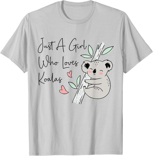 Just A Girl Who Loves Koala Cute Koala Bear T-Shirt - T-Shirt | Ash