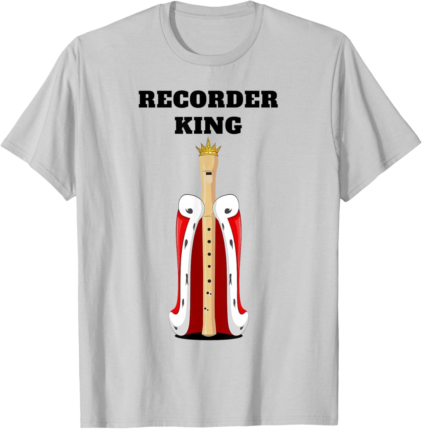 Recorder King | Boys Recorder Design | Recorder T-Shirt - T-Shirt | Ash