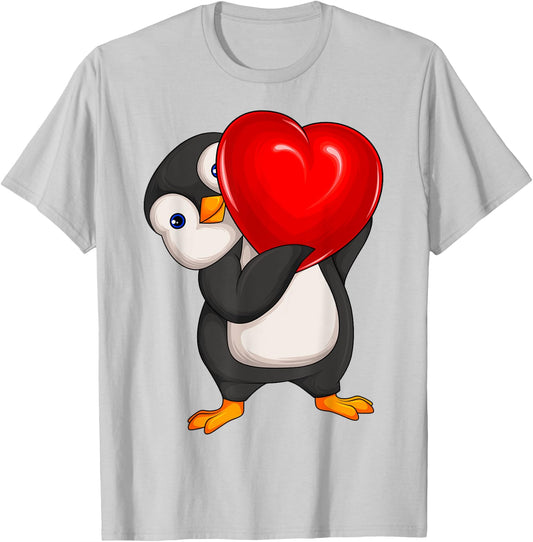 Penguin Women Girl Kids T-Shirt - T-Shirt | Ash