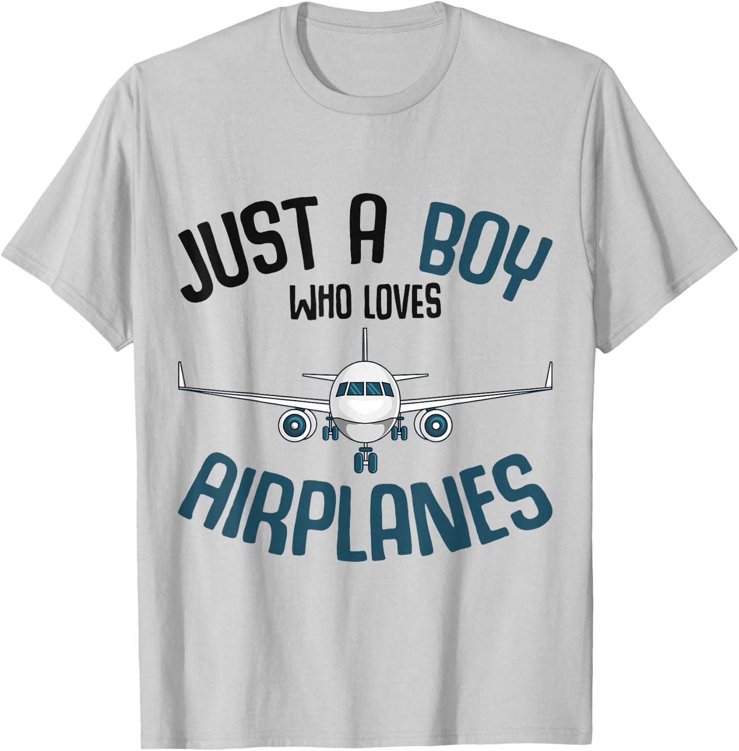 Just a Boy who loves Airplanes Plane Pilot Kids Toddler T-Shirt - T-Shirt | Ash