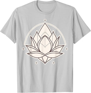 Spiritual Zen Lotus Flowers on simple Lotus Flower T-Shirt - T-Shirt | Ash