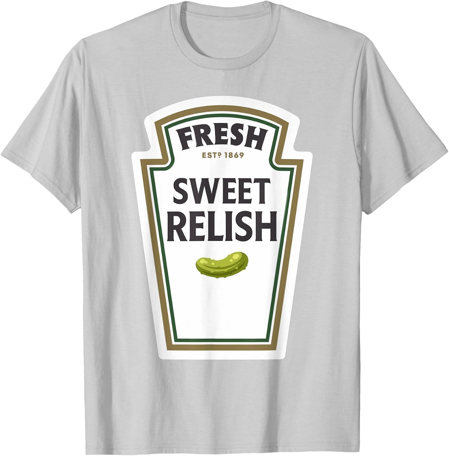 Halloween Matching Costume Fresh Sweet Relish Bottle Label T-Shirt - T-Shirt | Ash