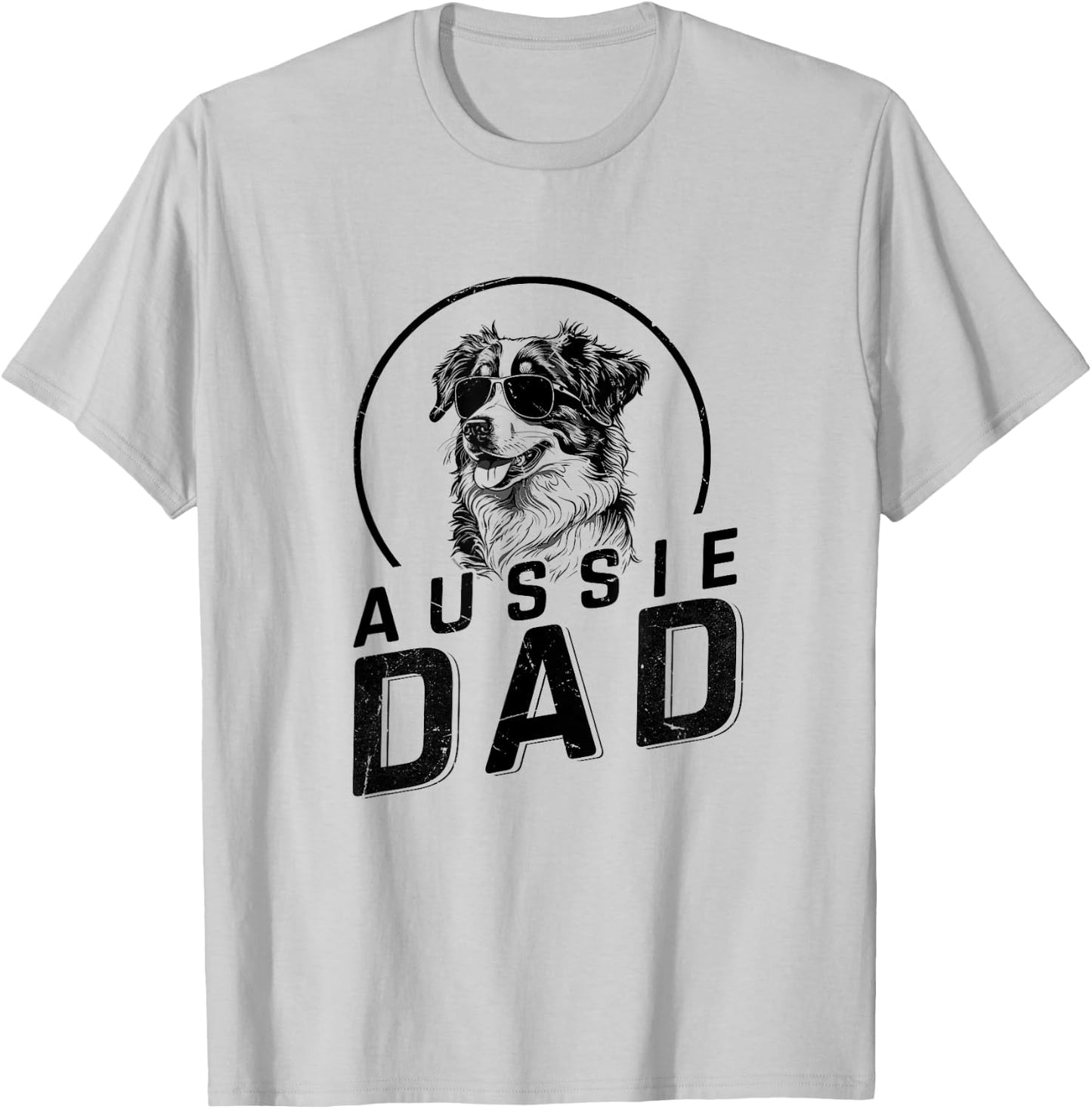 Aussie Dad Dog Owner Gifts Funny Dog Dad Christmas T-Shirt - T-Shirt | Ash