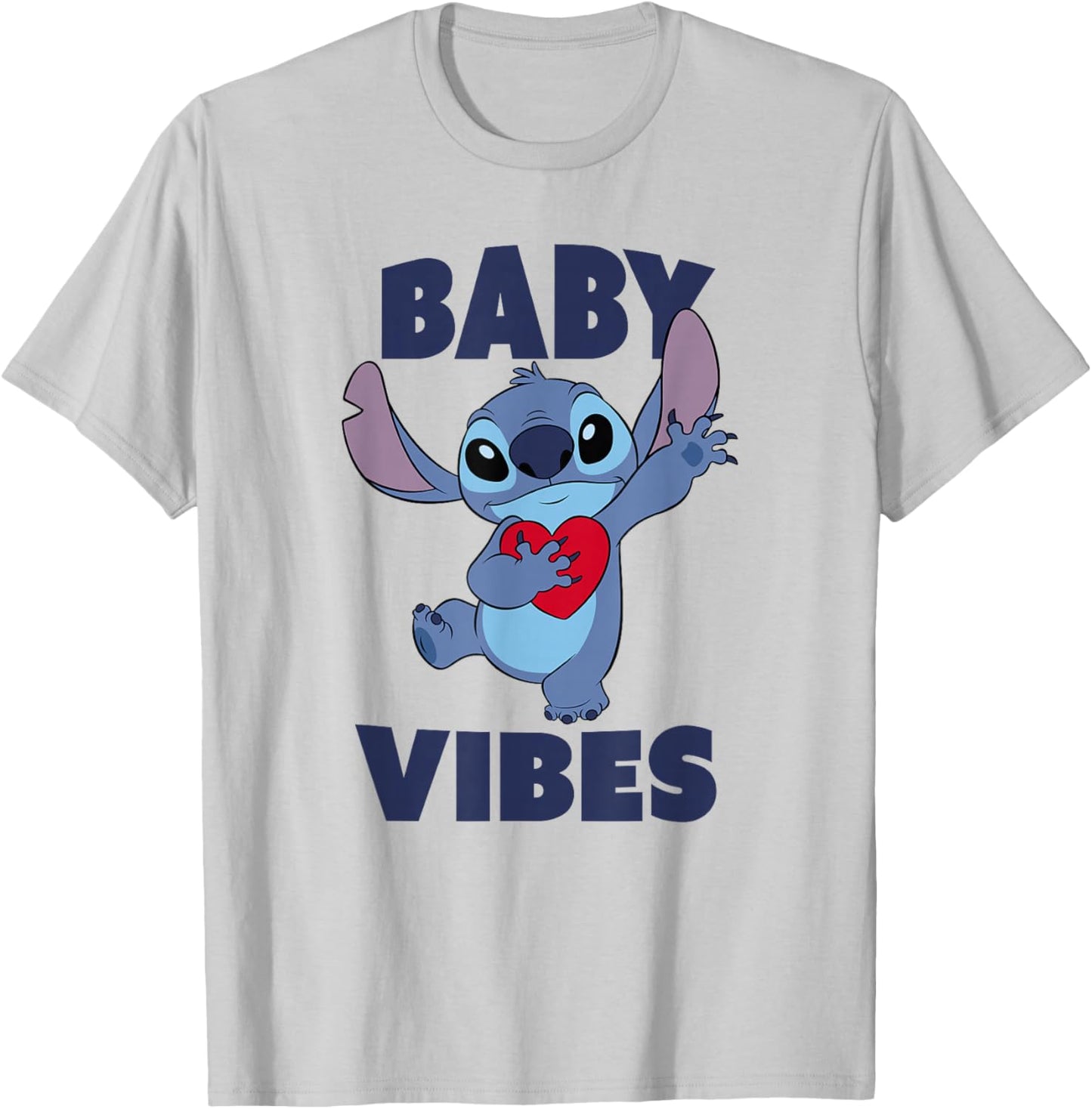 Disney Lilo & Stitch Baby Vibes Big Heart Lovely Portrait T-Shirt - T-Shirt | Ash