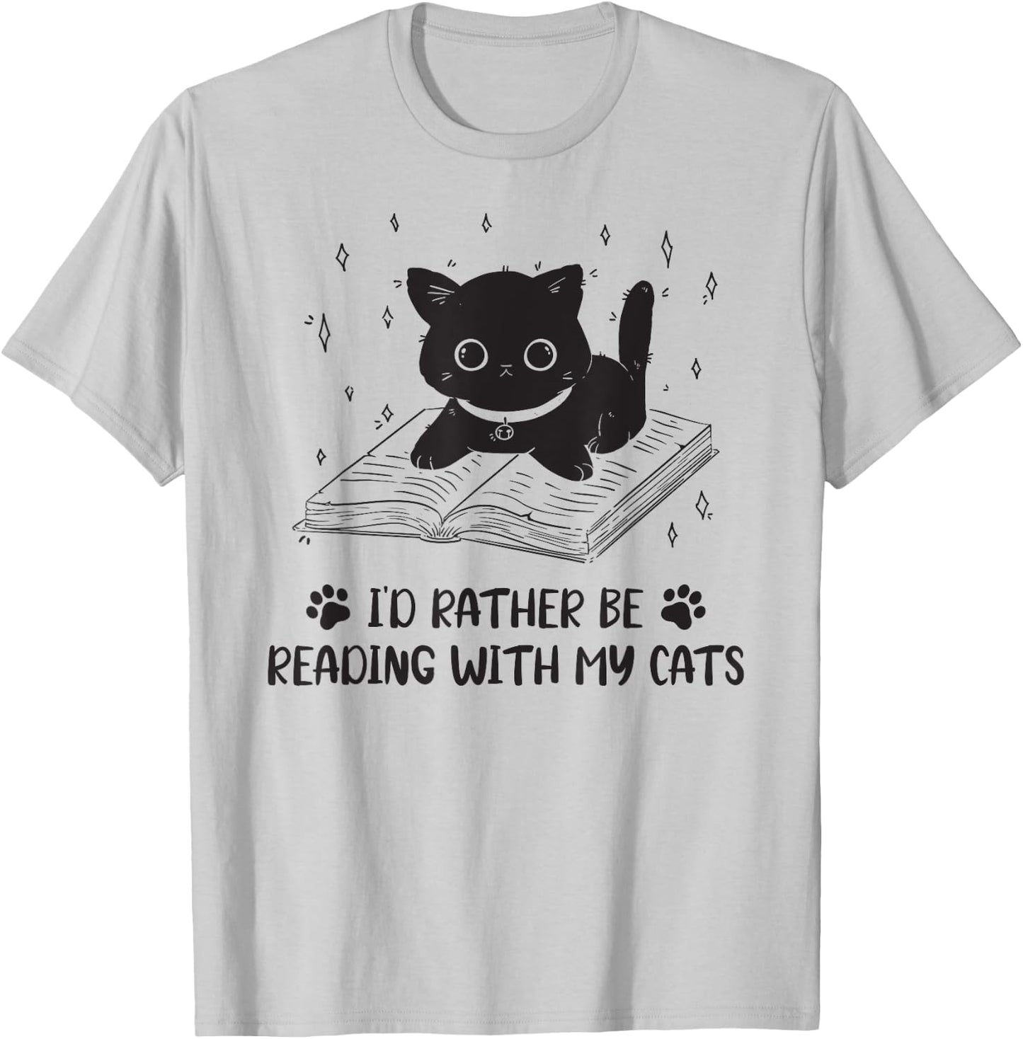 I'd rather be reading with my cat Book Nerd Librarian T-Shirt - T-Shirt | Ash