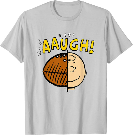 Peanuts - Charlie Brown Half Football Head T-Shirt - T-Shirt | Ash