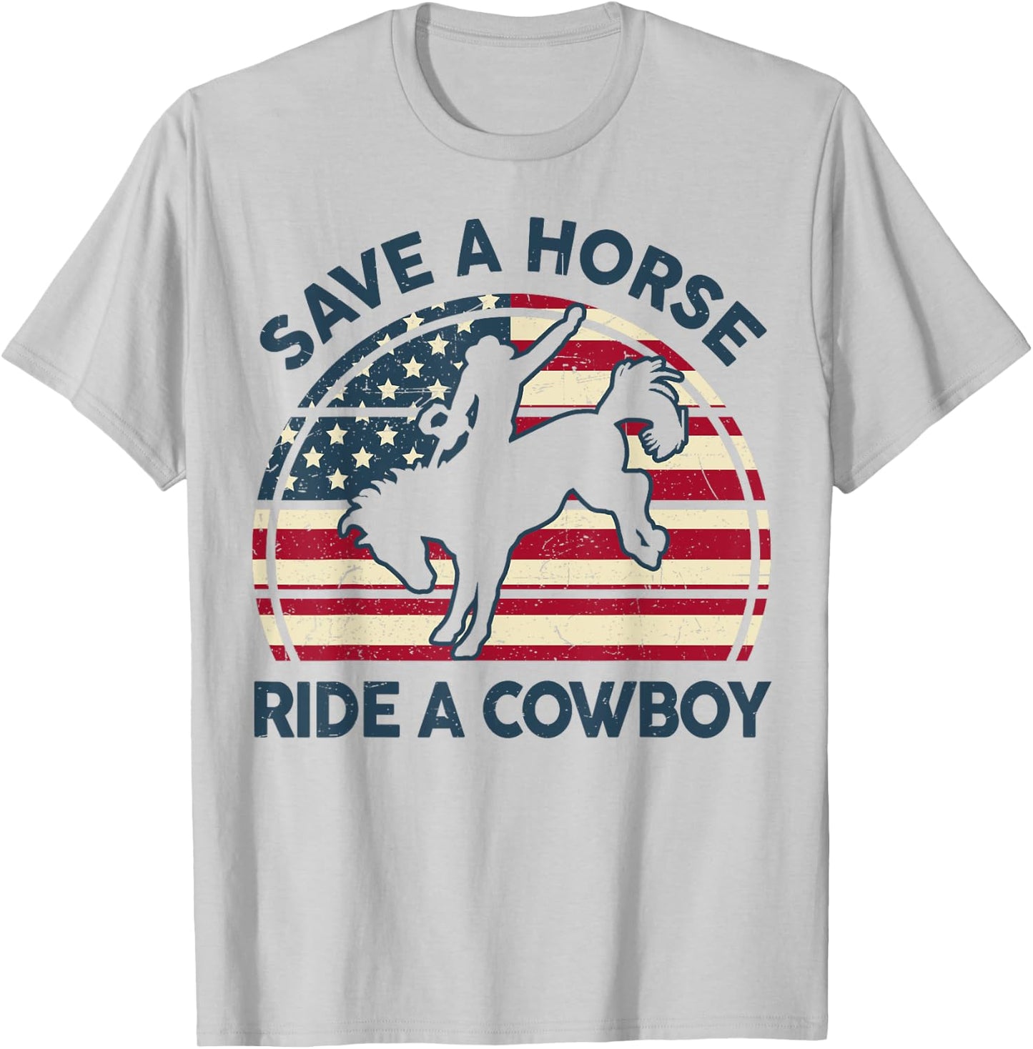 Rodeo Save Horse Ride Cowboy Men Women Funny Western Riding T-Shirt - T-Shirt | Ash