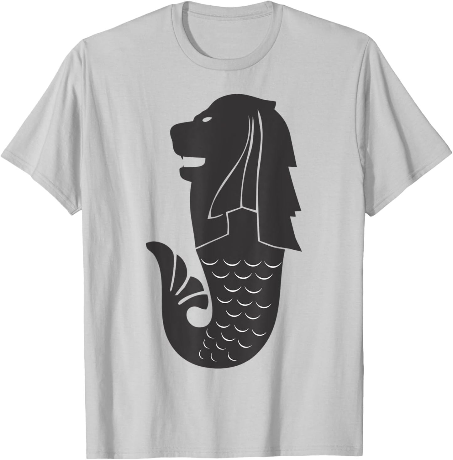 Merlion Vintage Distressed Style Design T-Shirt - T-Shirt | Ash