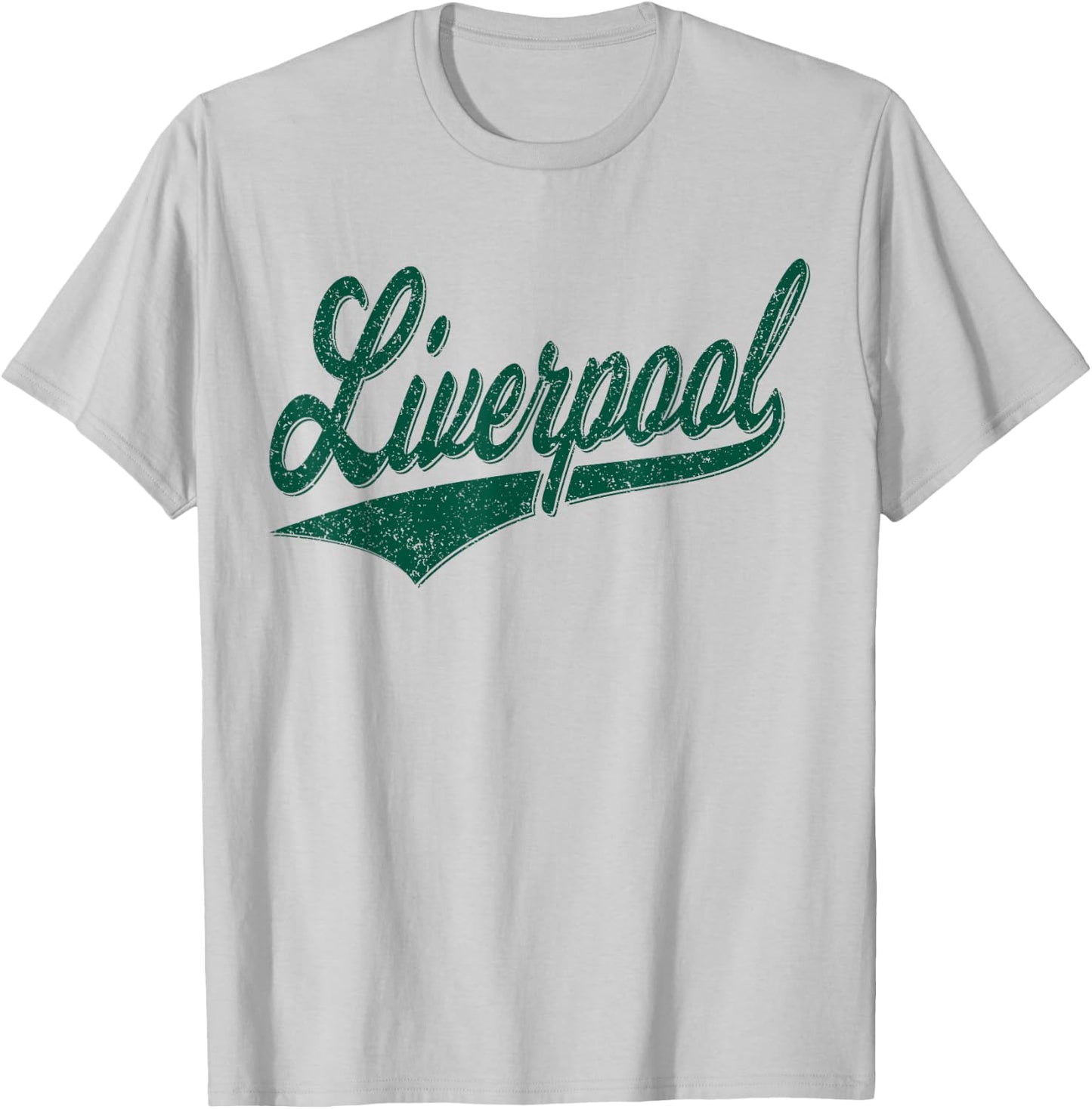 Liverpool England Varsity Script Classic Sport Jersey Style T-Shirt - T-Shirt | Ash