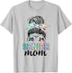 Senior 2024 mom class of 24 proud mom messy bun tie dye T-Shirt - T-Shirt | Ash