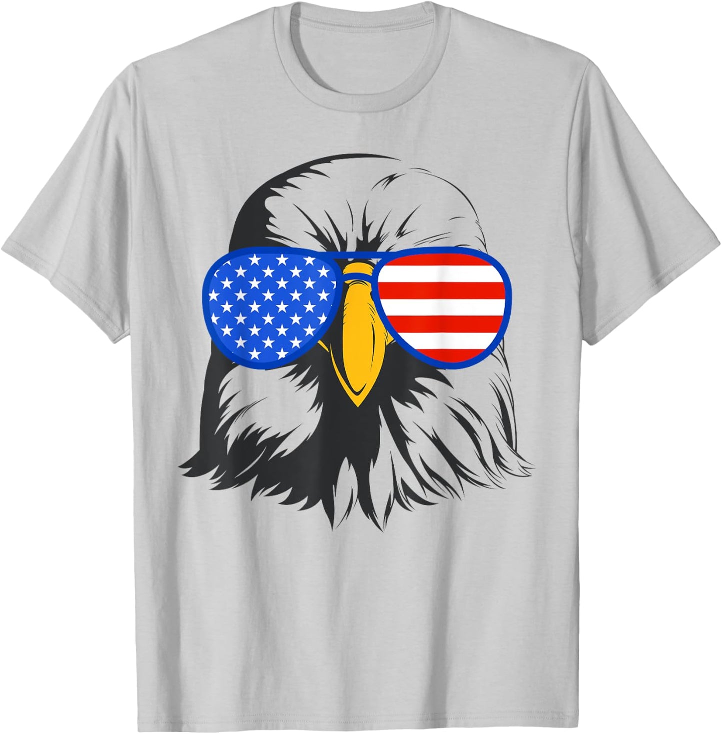 patriotic eagle sunglasses 4th July USA American eagle T-Shirt - T-Shirt | Ash