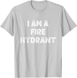 I Am A Fire Hydrant Halloween I'm Simple Costume Easy T-Shirt - T-Shirt | Ash