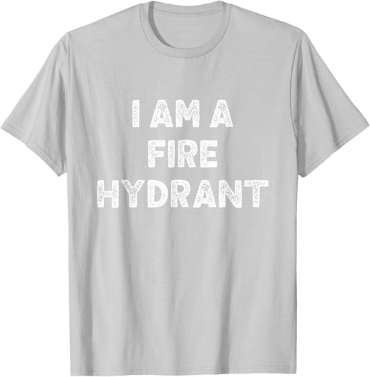 I Am A Fire Hydrant Halloween I'm Simple Costume Easy T-Shirt - T-Shirt | Ash